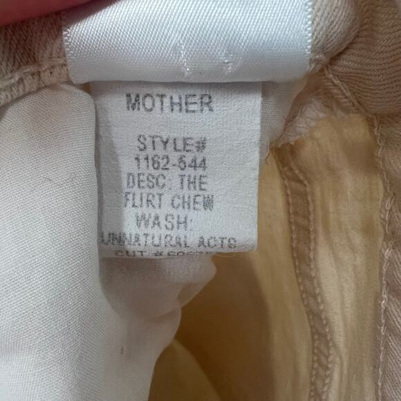 MOTHER The Flirt Chew Unnatural Acts Cream Straight Jeans Size 26 - Picture 5 of 9